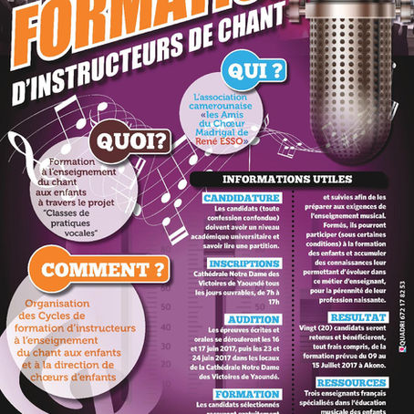 Audition pour la formation d’instructeurs de chant