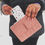 Thumbnail: pink wristlet wallet - herringbone wool fabric
