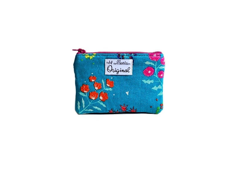 Thumbnail: tiny flowers turquoise coin purse