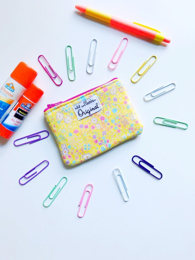 Back to School Girls Coin Purses - Floral Yellow Print