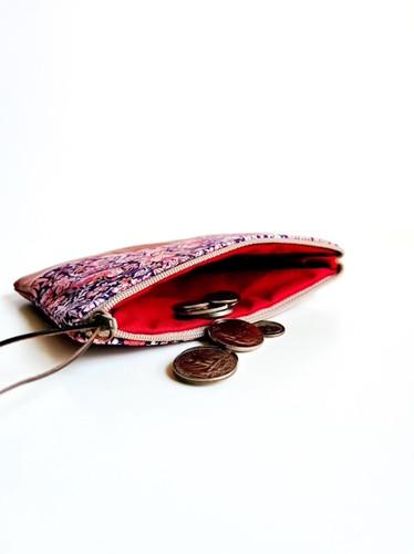 ◾️ARTS＆SCIENCE leather coin case red Made_in_Italy_laminated_leathe