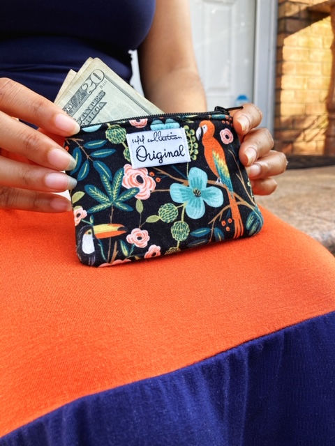 change purse - rifle paper co fabric tropical print