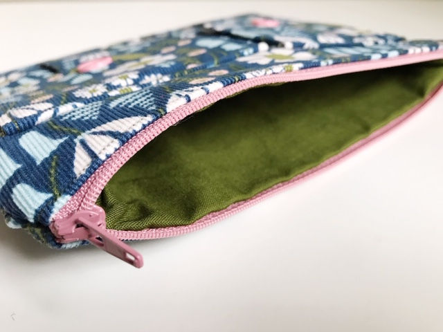 Inside View of Blue Corduroy Wallet