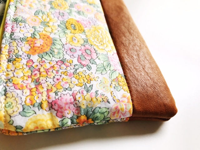 Thumbnail: Close up View Yellow Floral Leather Coin Purse