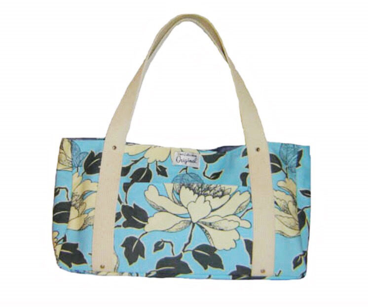 Handmade Bag - Blue and Grey Floral Print