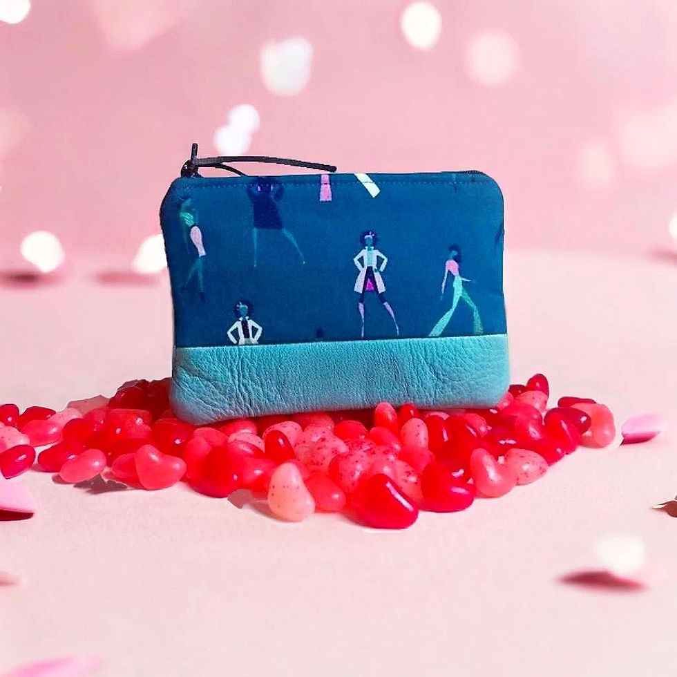 womens silhouette coin purse with leather accent bottom for Galentine’s and Valentine’s Day gifting