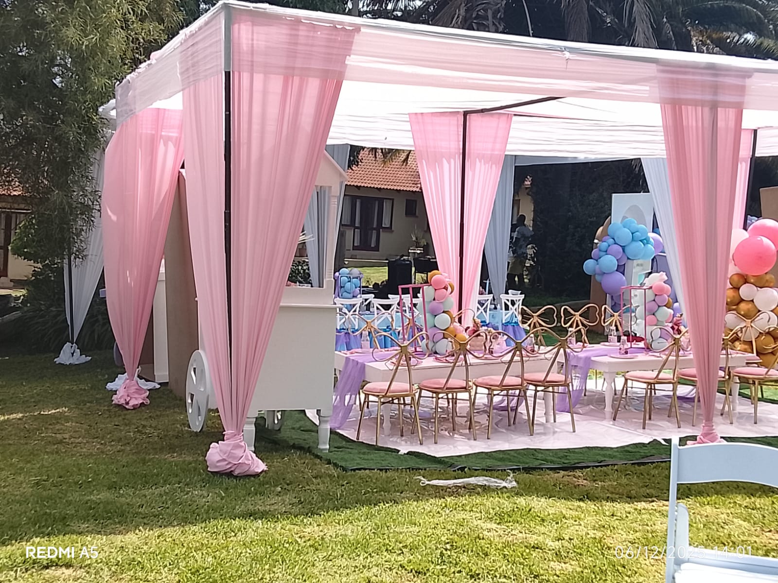 Decorated event tent at Dumelang Executive Lodge