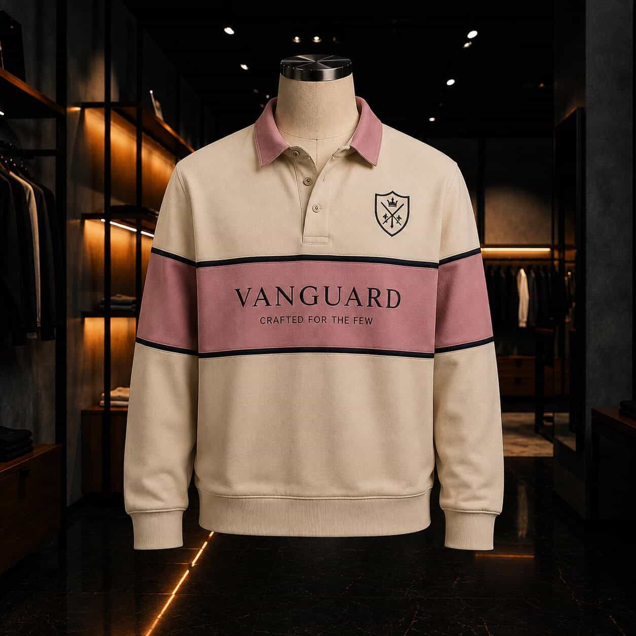 Cream/ Mauve Pink Rugby Jersey