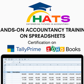 HATS (Hands‑On Accountancy Training on Spreadsheets) + Certification in TallyPrime or Zoho Books