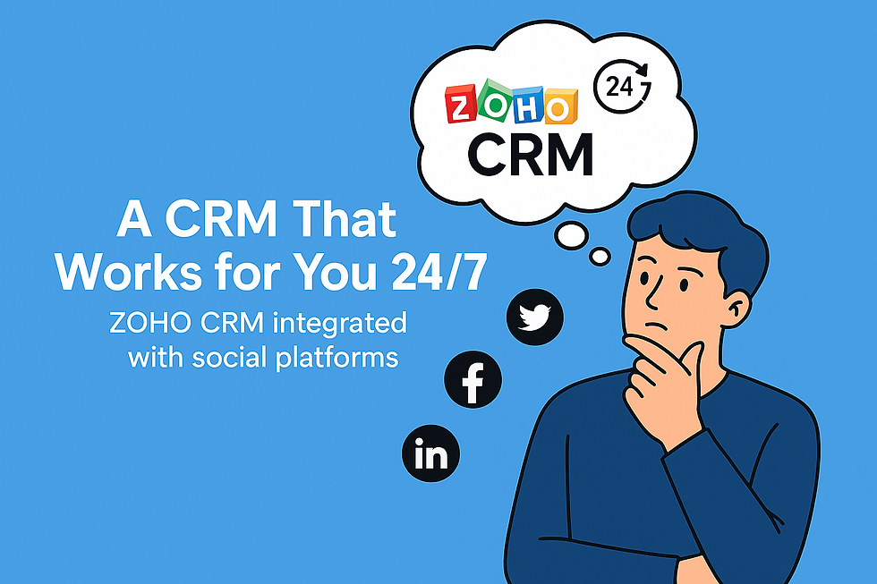 A CRM That Works for You 24/7: Why ZOHO CRM Is the Ultimate Marketing Engine When Integrated with Social Platforms.