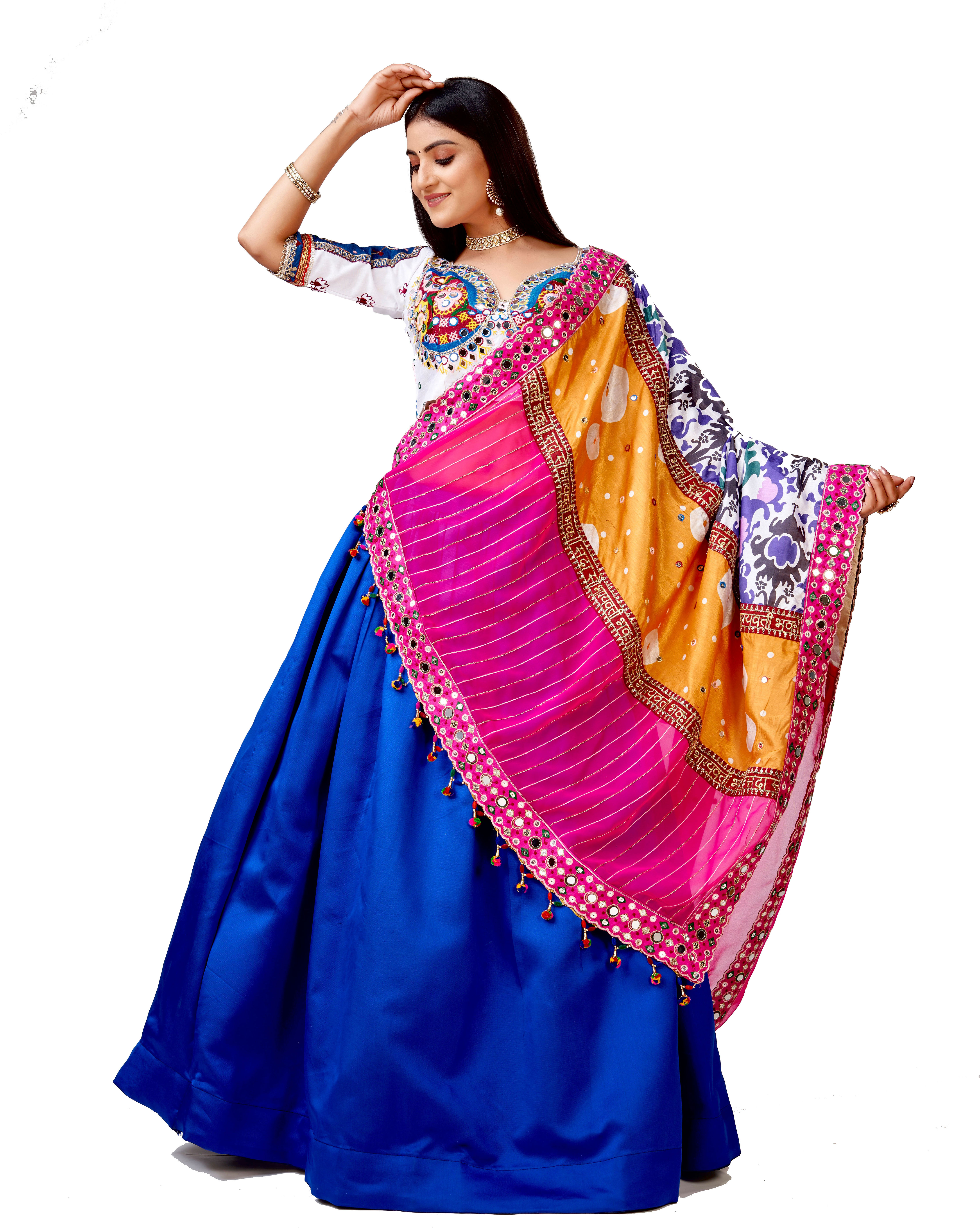 Semi Stitched Lehenga Choli with Dupatta and Blouse