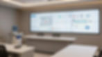 Modern command center with large screens for healthcare technologies