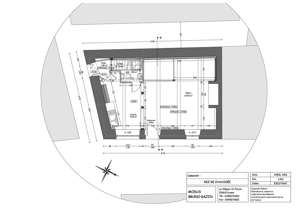 Plan du RDC d’origine