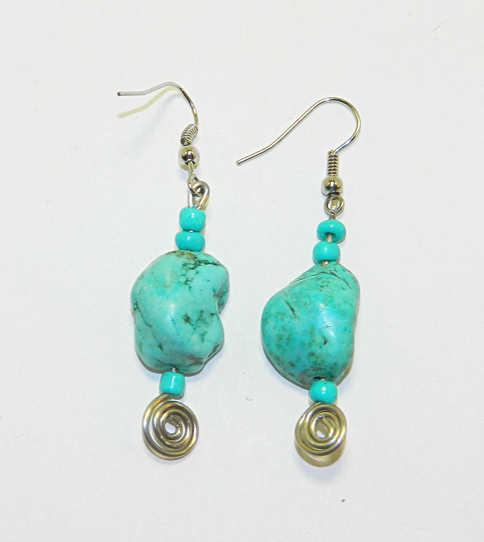 TURQUOISE DROP EARRINGS.