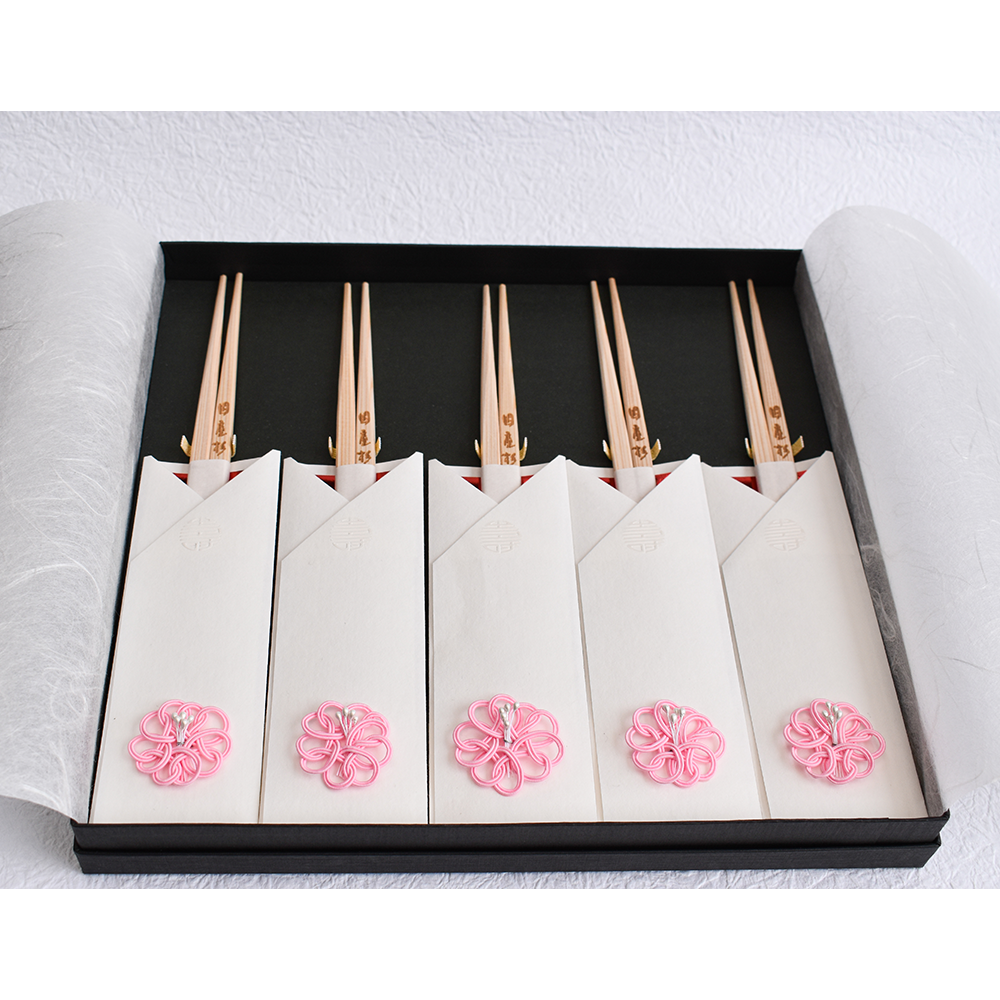 水引飾りの祝い箸（桜・柏峰作）
