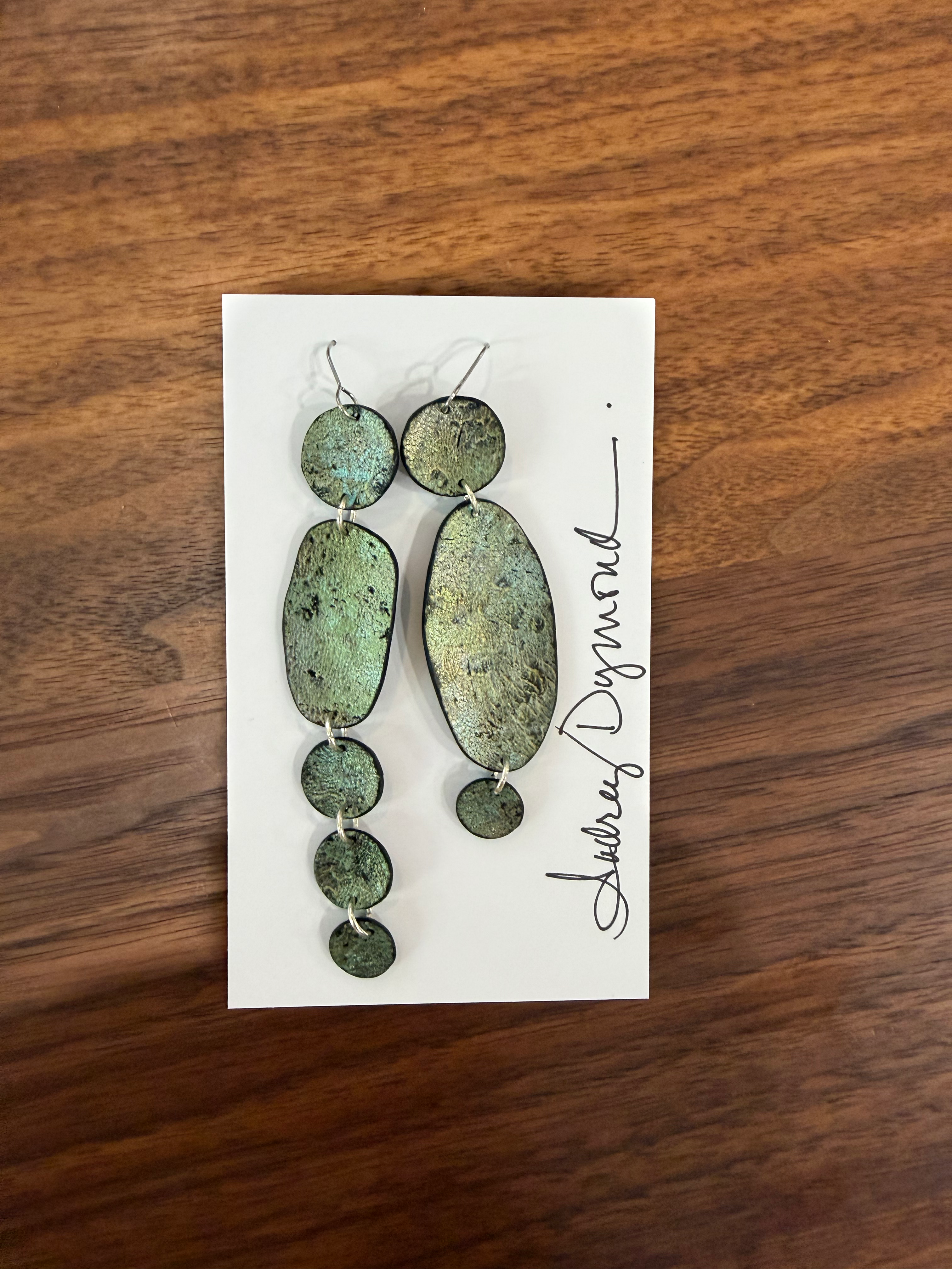 Audrey 31 "She's asymmetry, in Motion" earrings by Audrey Dymond
