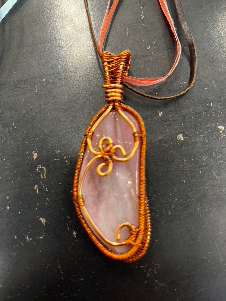 Thumbnail: Glass stone necklace by Linda Lupher