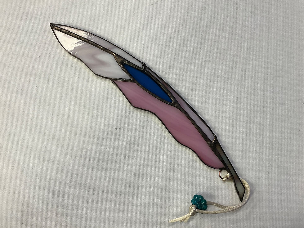 Thumbnail: Stained glass feathers by Linda Lupher