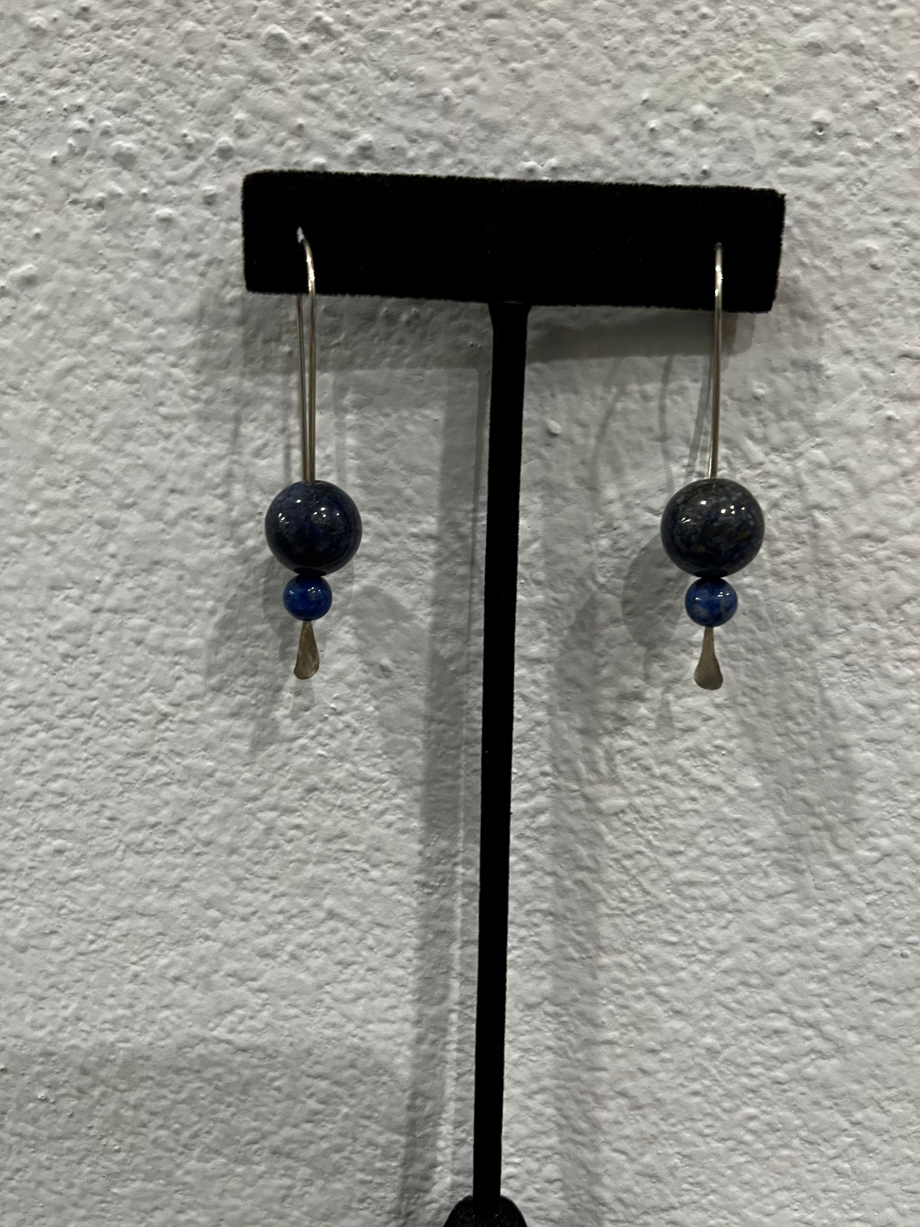#255 Lapis Paddle Earrings by  Kathryn Boulet