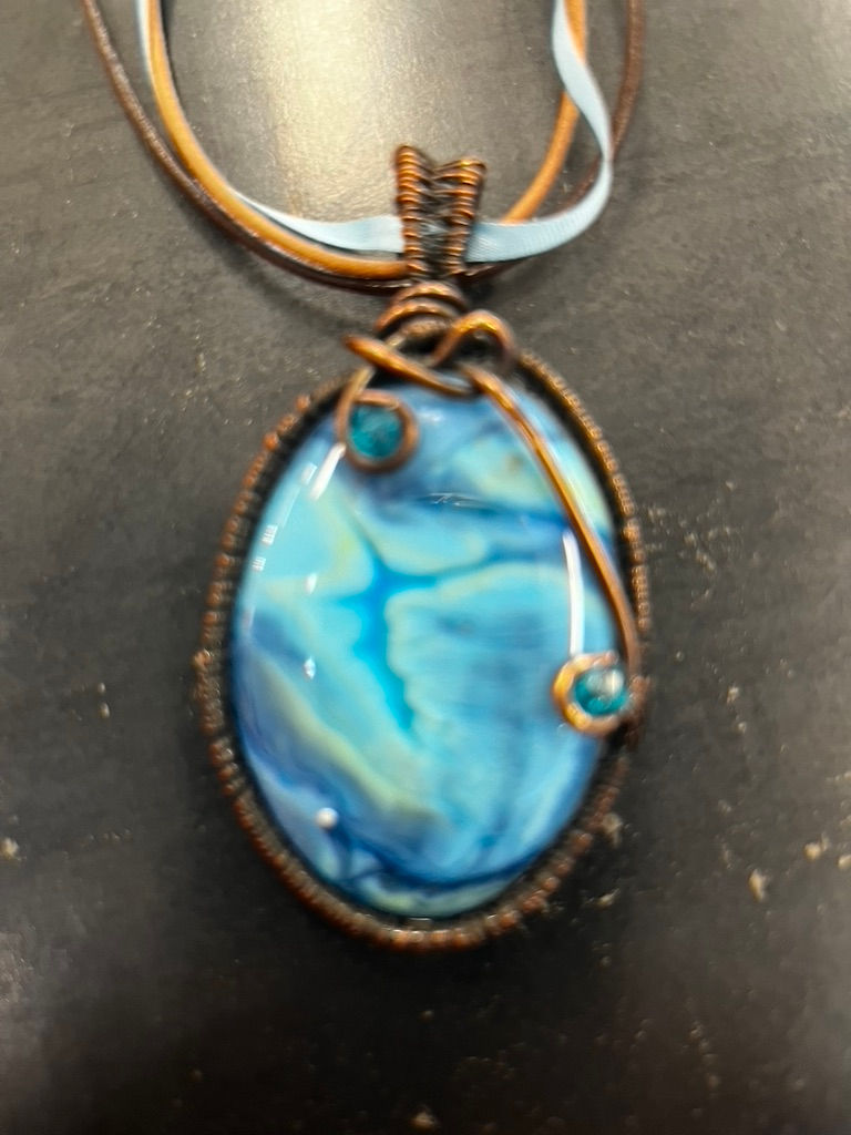 Thumbnail: Glass stone necklace by Linda Lupher