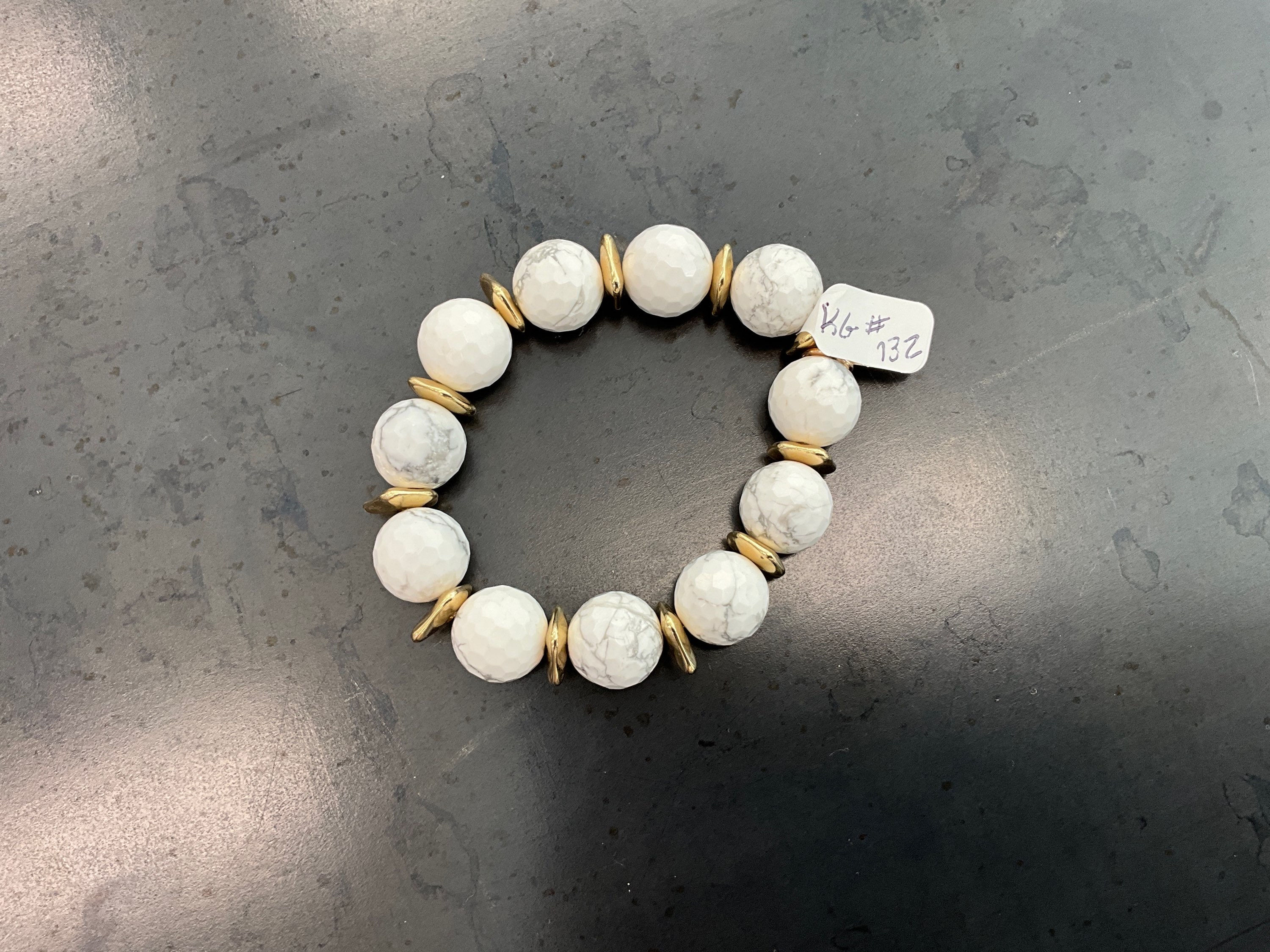 KG #132 white bead bracelet by Kori Green
