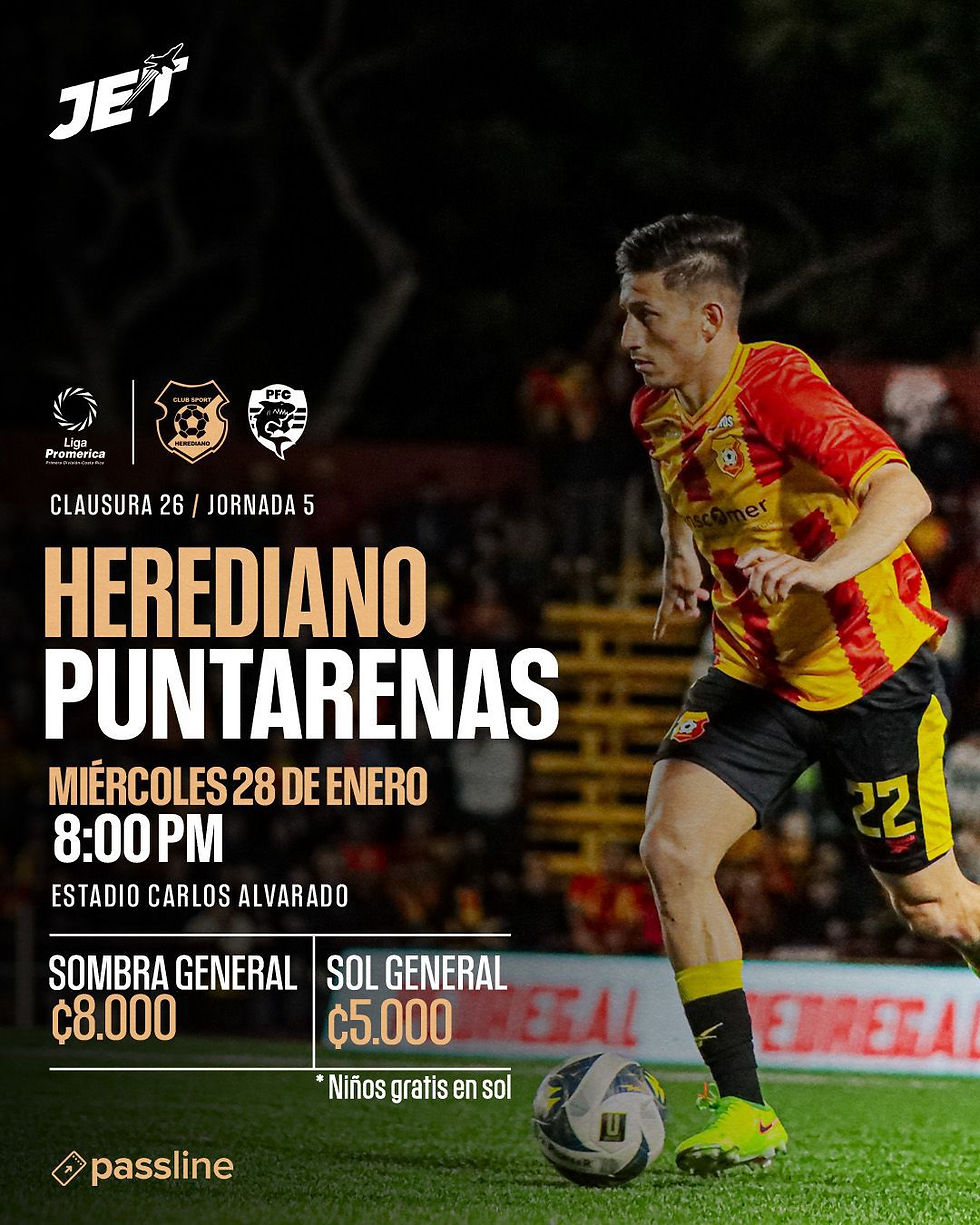 Herediano vs Puntarenas: Entradas a la venta ❤️💛