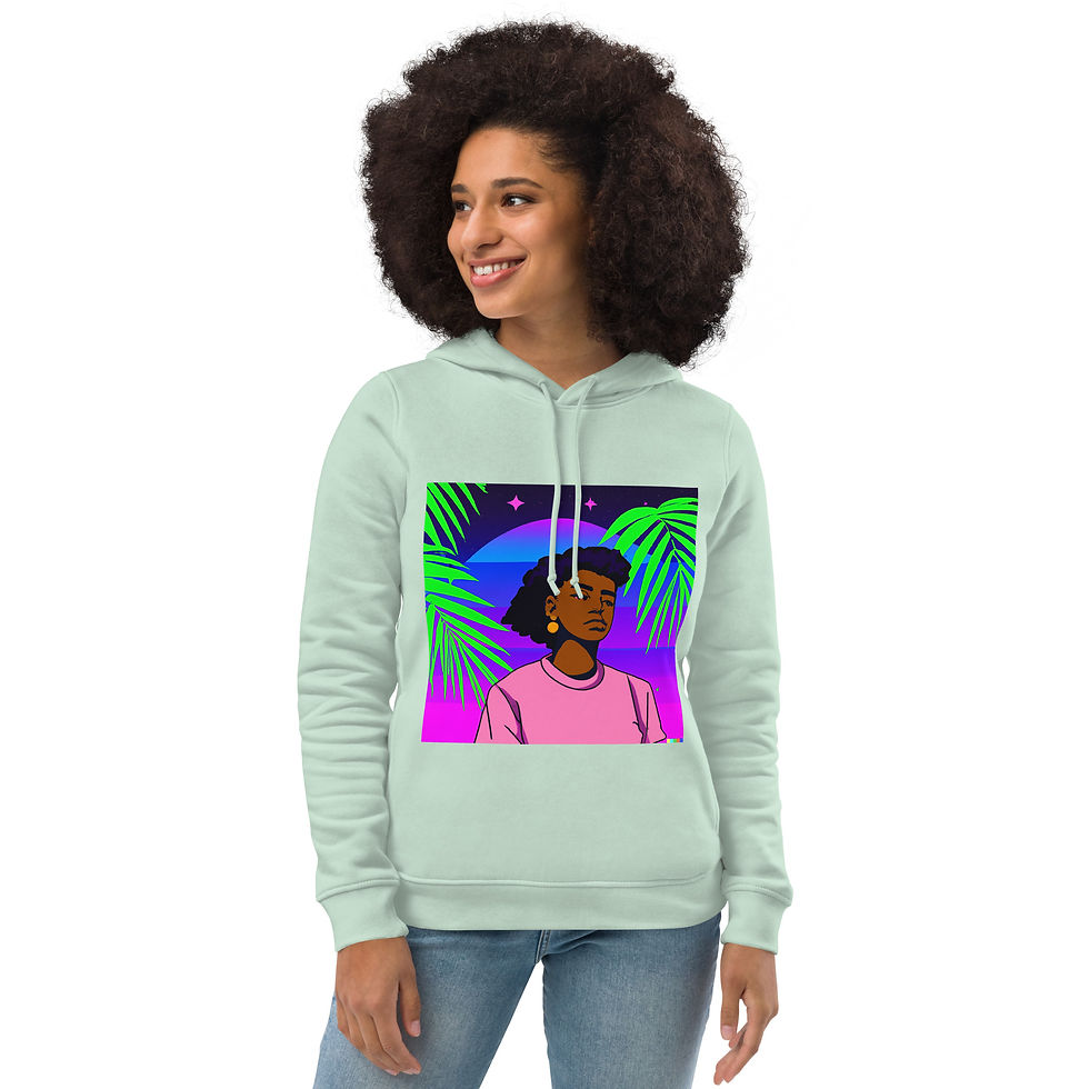 Thumbnail: Chilled Palm Chick Women's eco fitted Hoodie