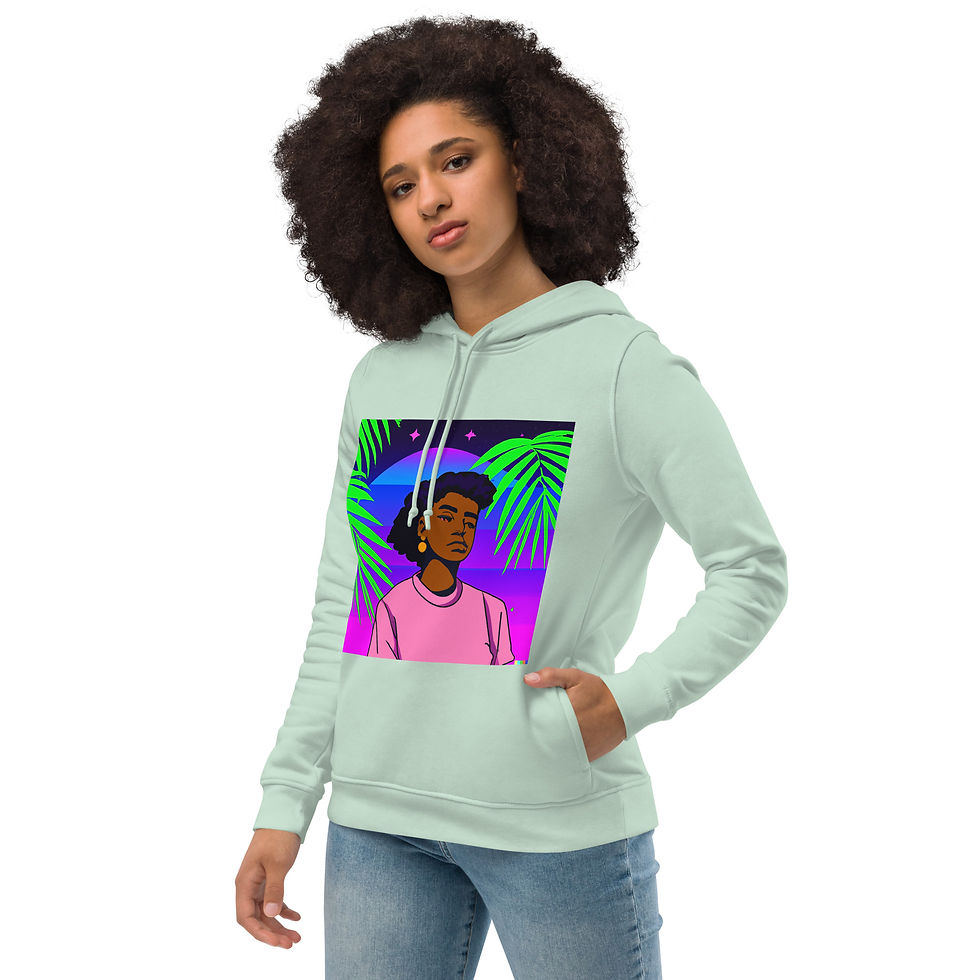 Thumbnail: Chilled Palm Chick Women's eco fitted Hoodie