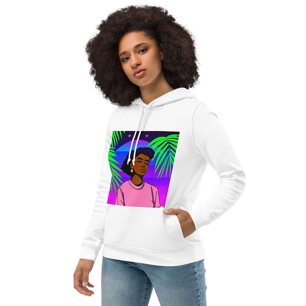 Thumbnail: Chilled Palm Chick Women's eco fitted Hoodie