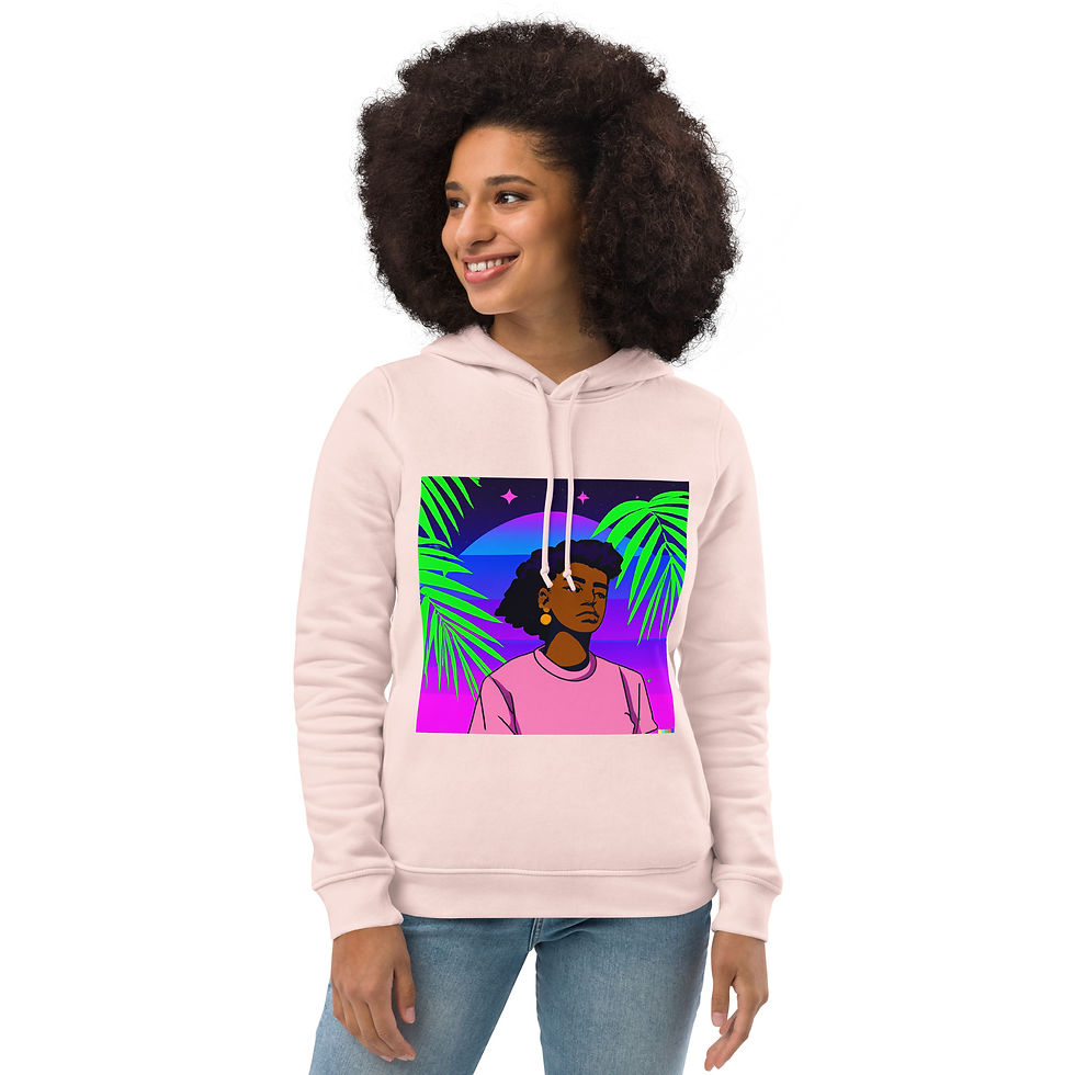 Thumbnail: Chilled Palm Chick Women's eco fitted Hoodie