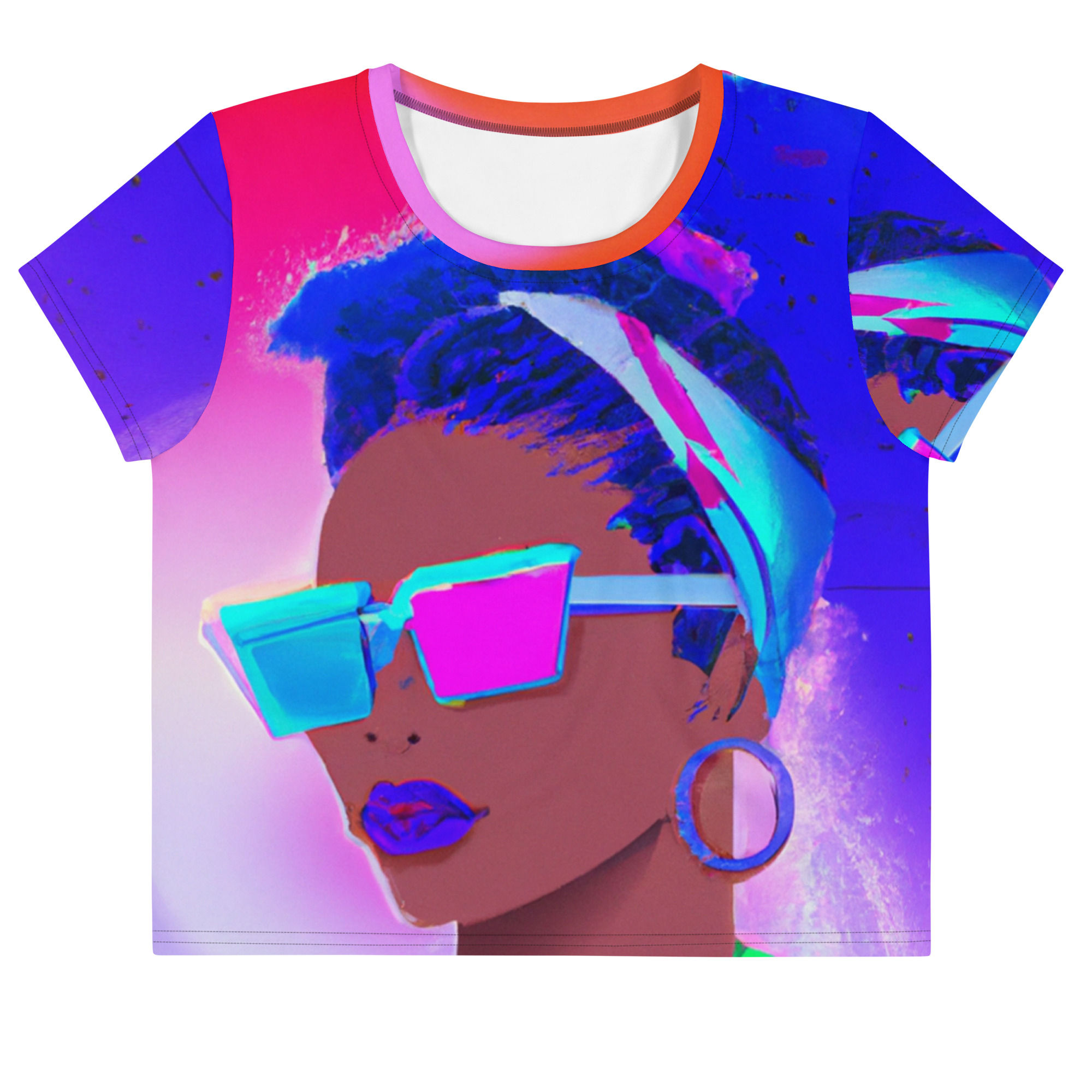 THE THINKER SUN All-Over Print Crop Tee