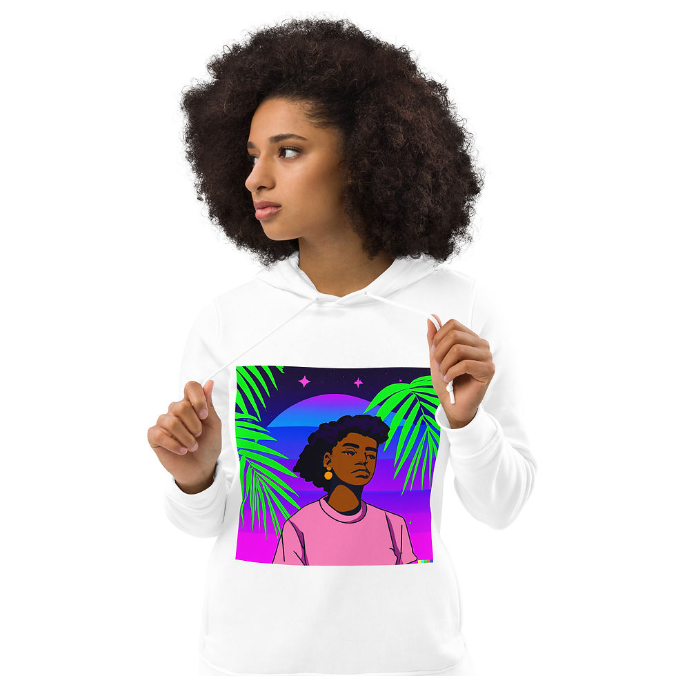Thumbnail: Chilled Palm Chick Women's eco fitted Hoodie