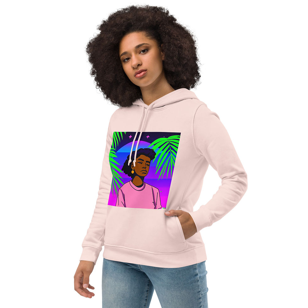 Thumbnail: Chilled Palm Chick Women's eco fitted Hoodie