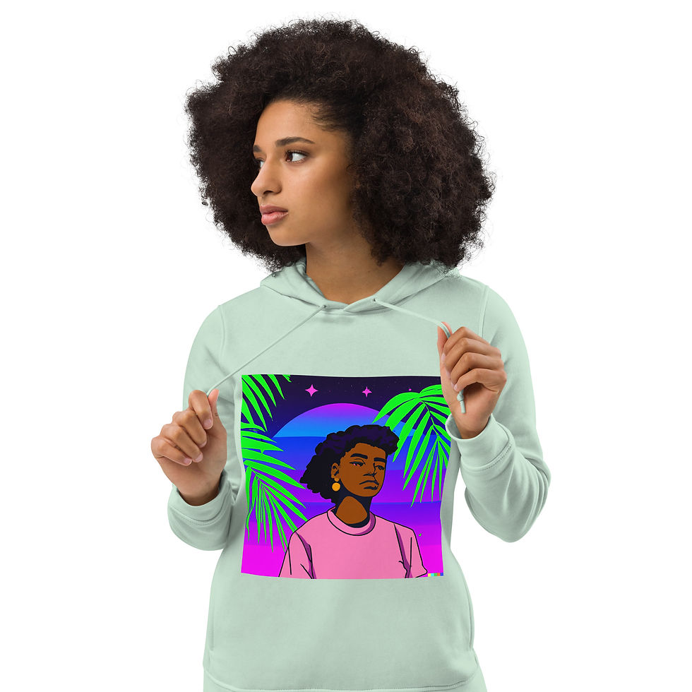 Thumbnail: Chilled Palm Chick Women's eco fitted Hoodie