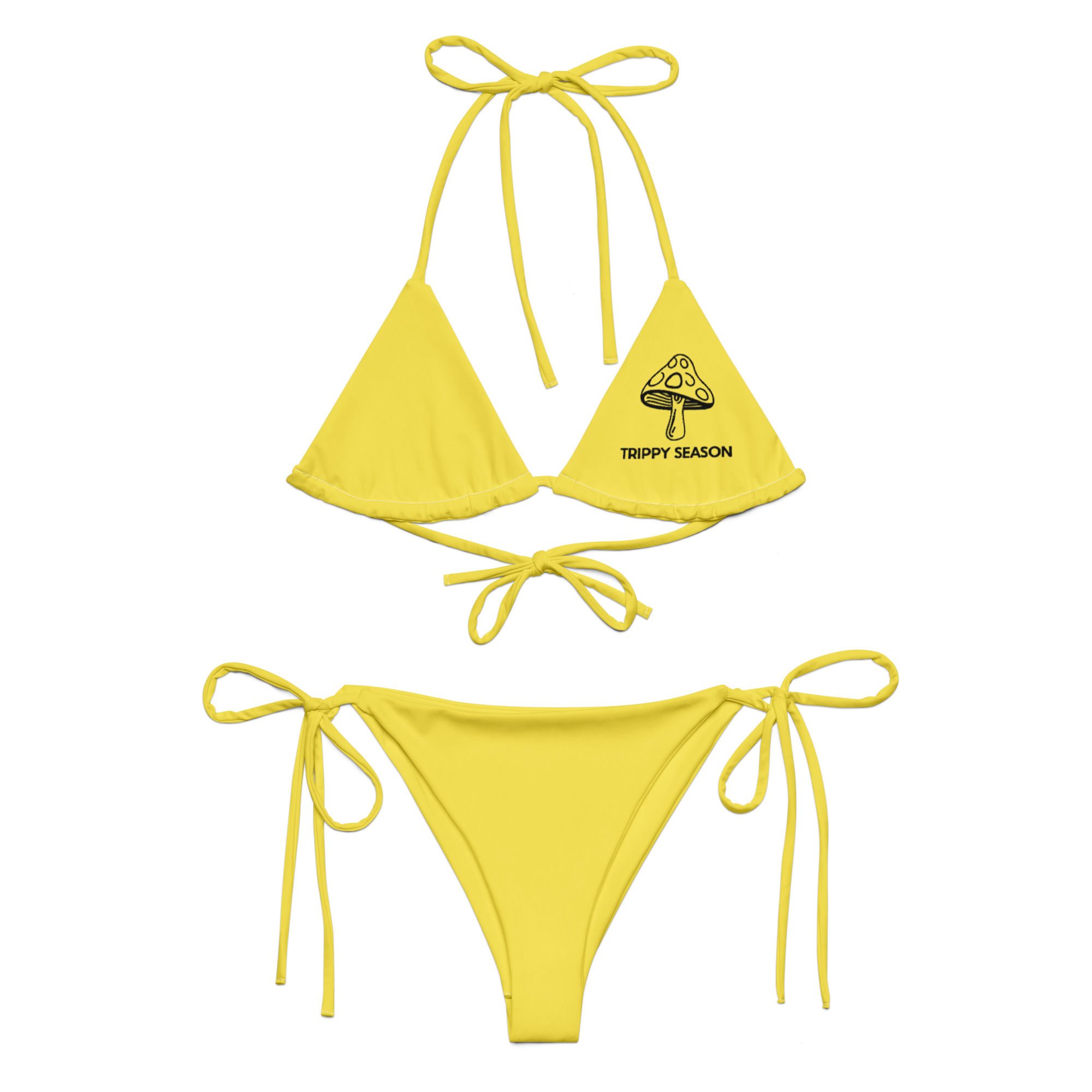 Trippy Season Yellow & Black string bikini