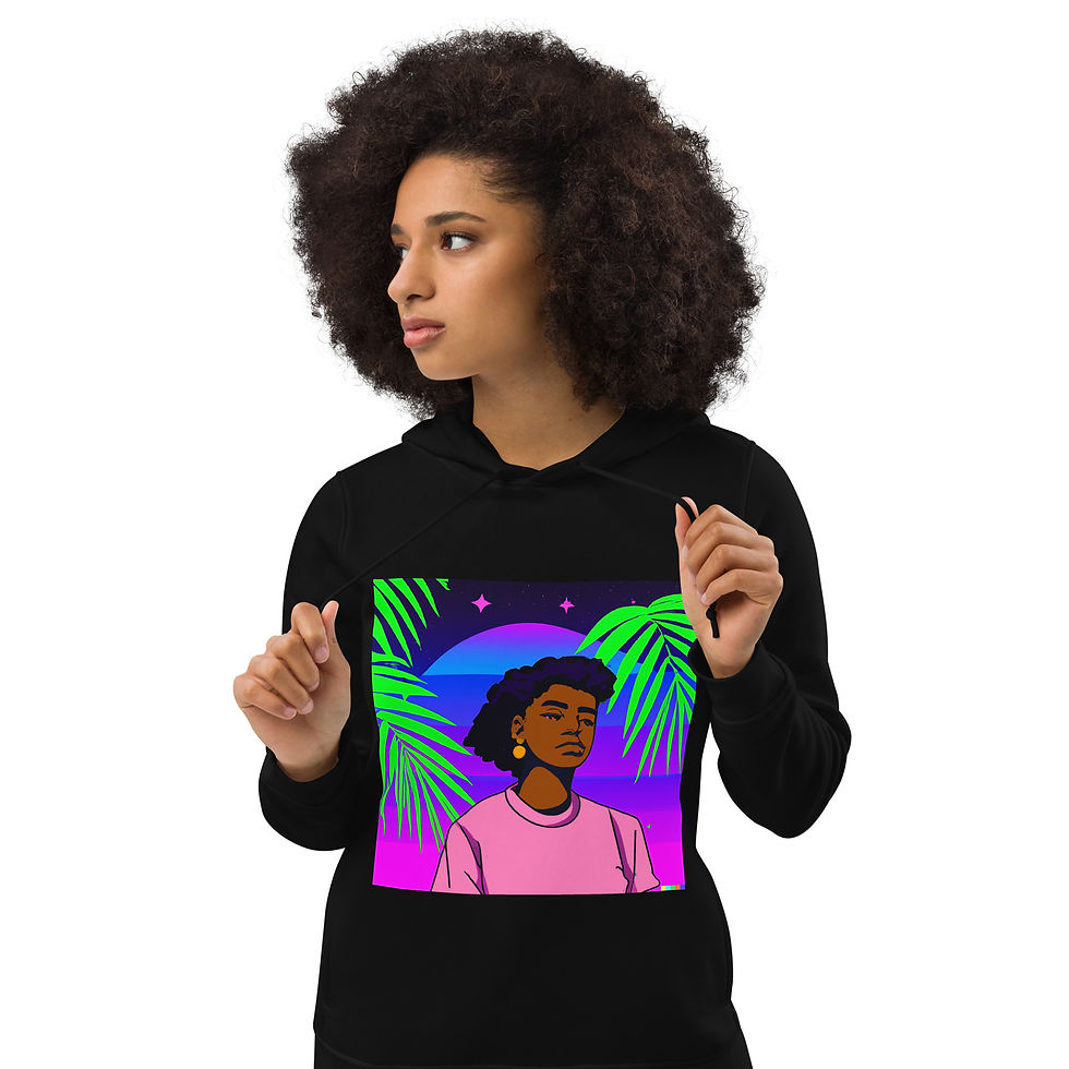 Thumbnail: Chilled Palm Chick Women's eco fitted Hoodie