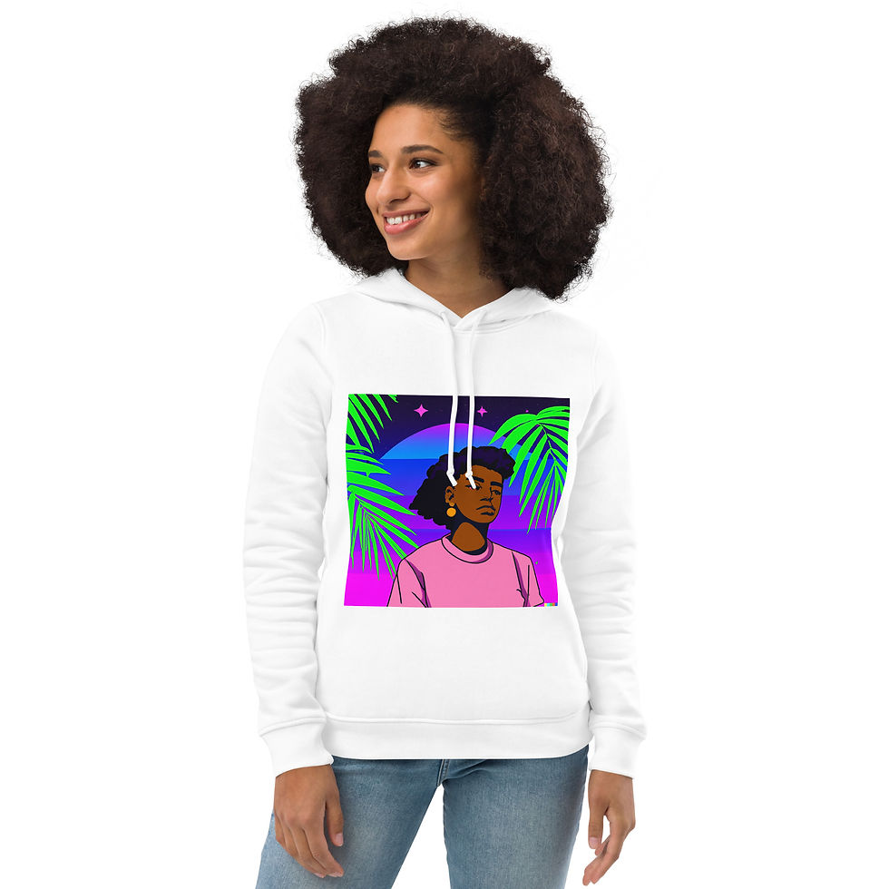 Thumbnail: Chilled Palm Chick Women's eco fitted Hoodie