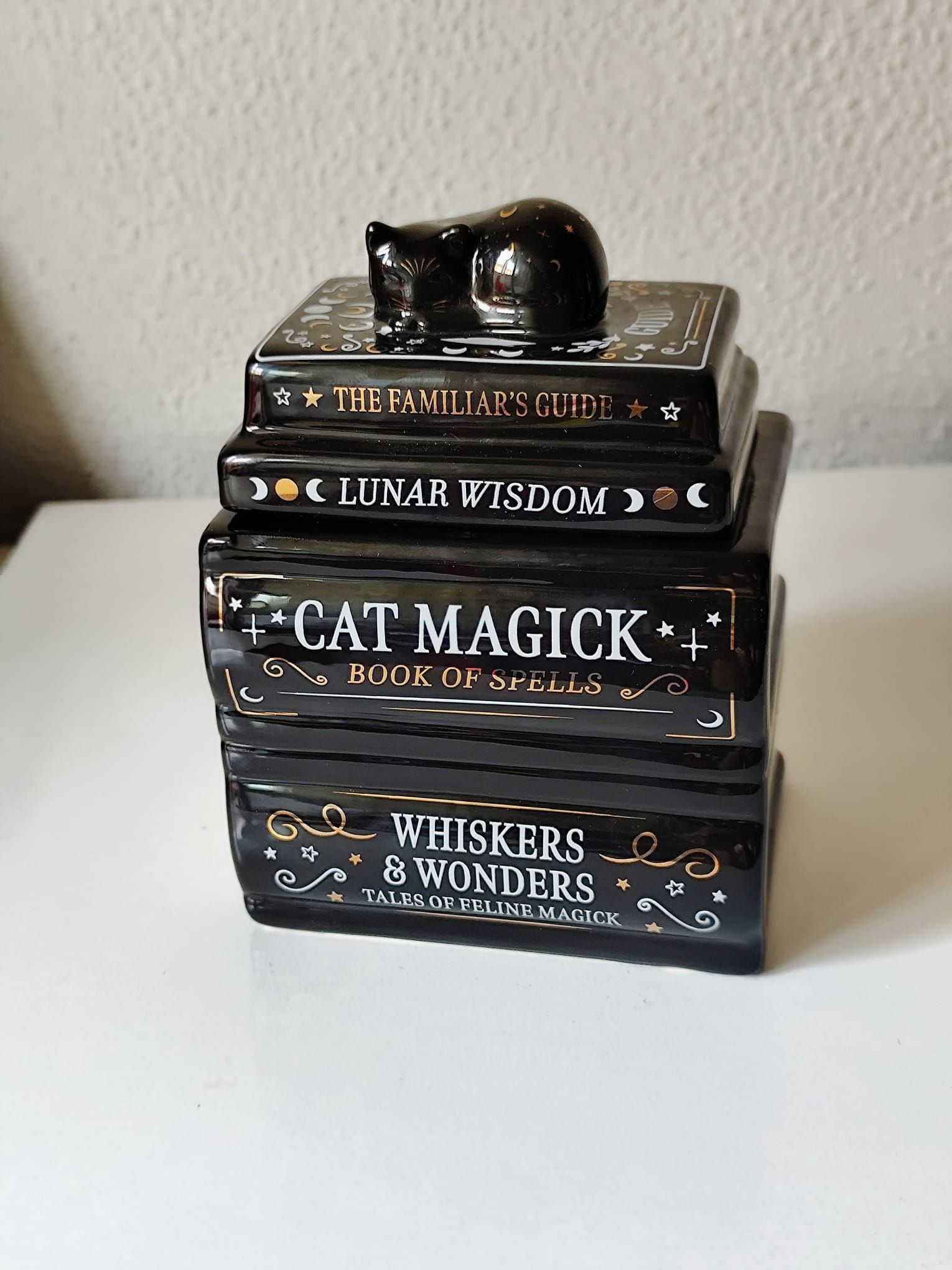 Quemador michi sobre libros