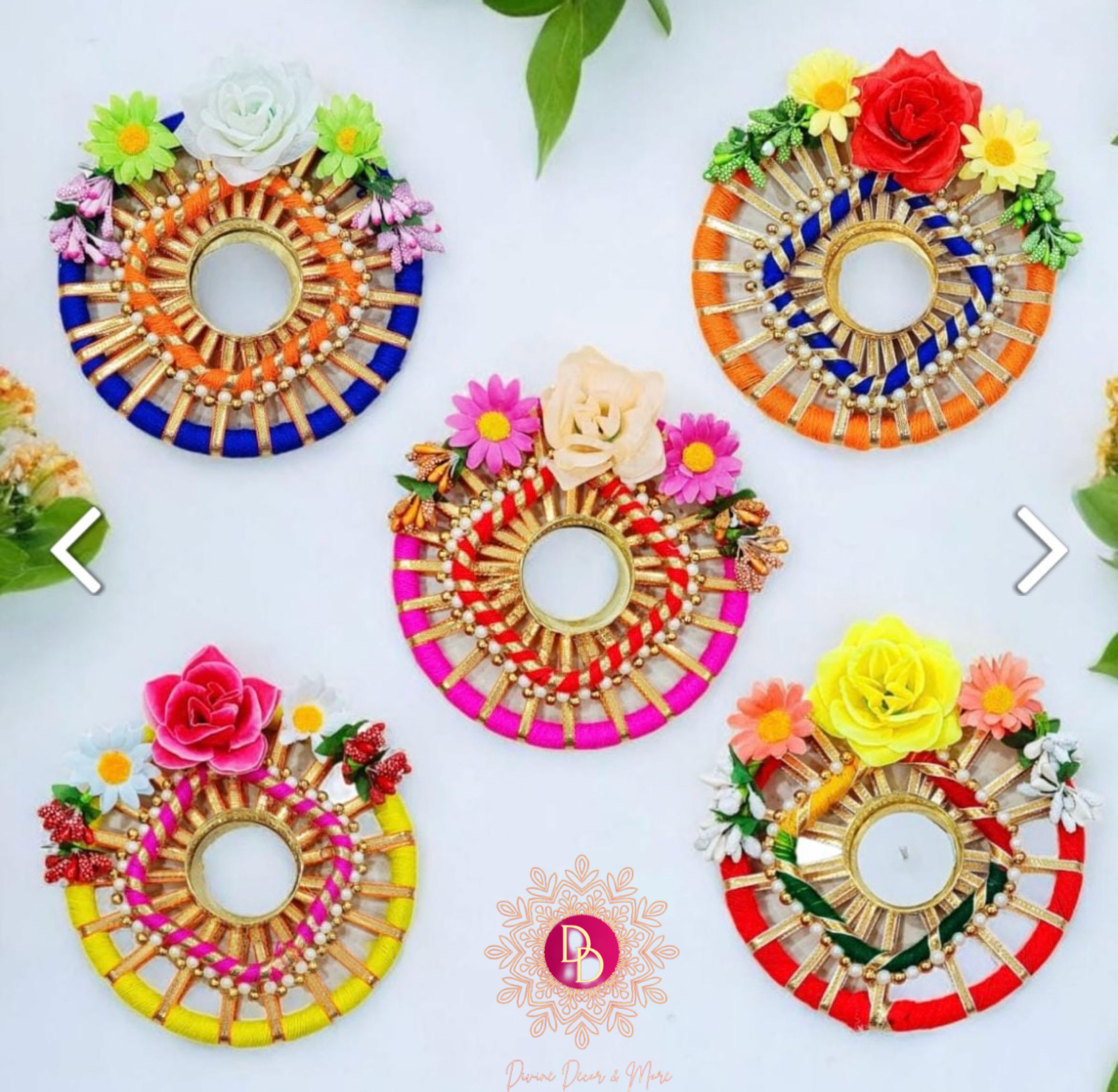 Multi-Color Flower Tlight Holder 