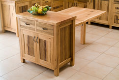 אי עם דלפק מעץ מלא - לימבה בשילוב אלון