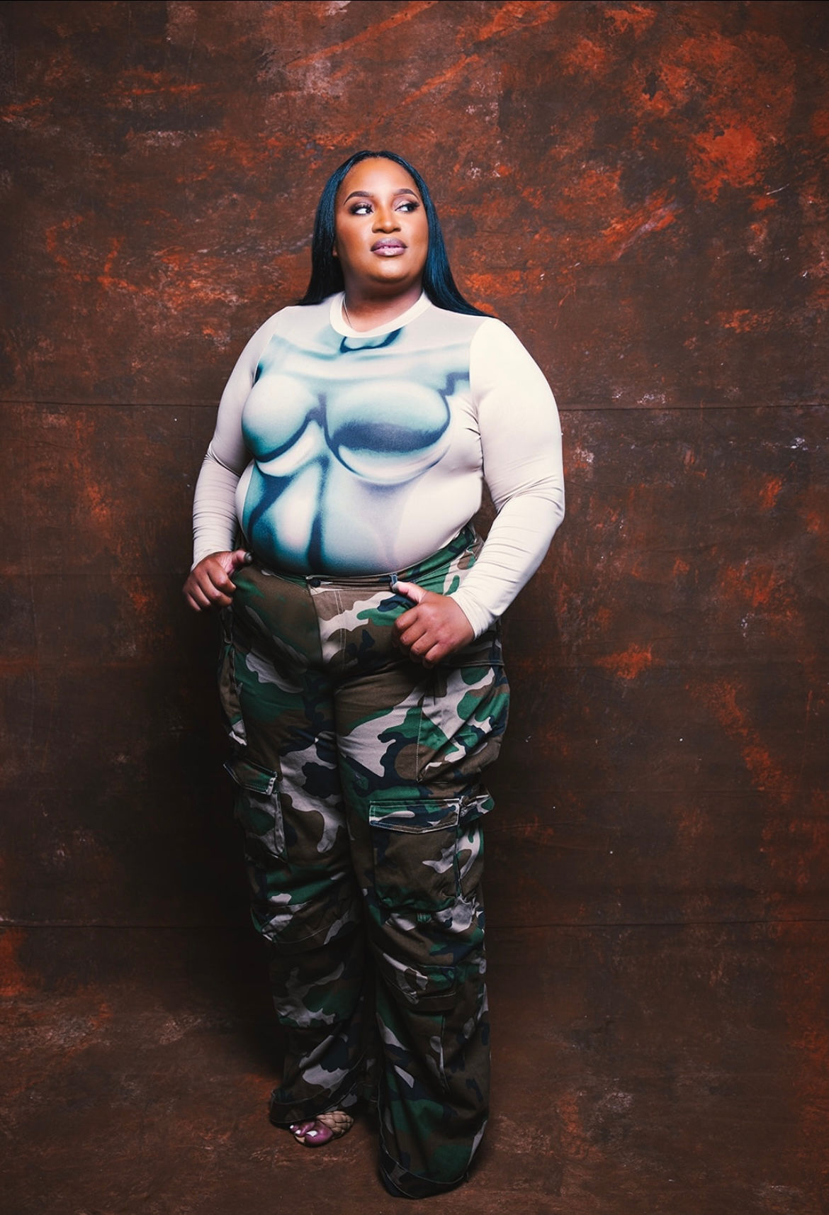 Printed Long Sleeve Bodysuit