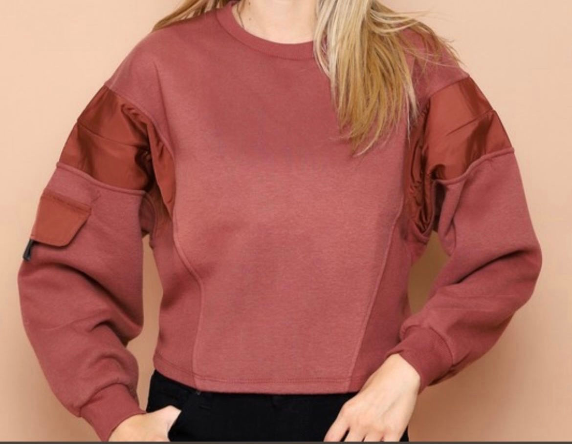 Utility Sweatshirt- Deep Plum