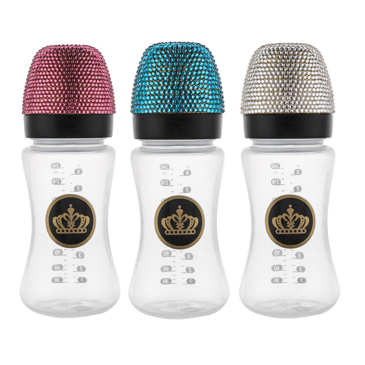 Thumbnail: Bling Milk Feeding Bottle BPA Free Food Grade Plastic Golden Baby Bottle 240ML