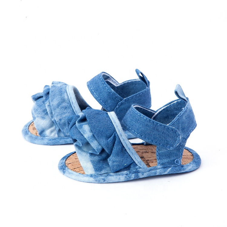 Thumbnail: Summer Bow-Knot Baby Girls Toddler Sandals Anti-Slip Flat First Walkers Shoes