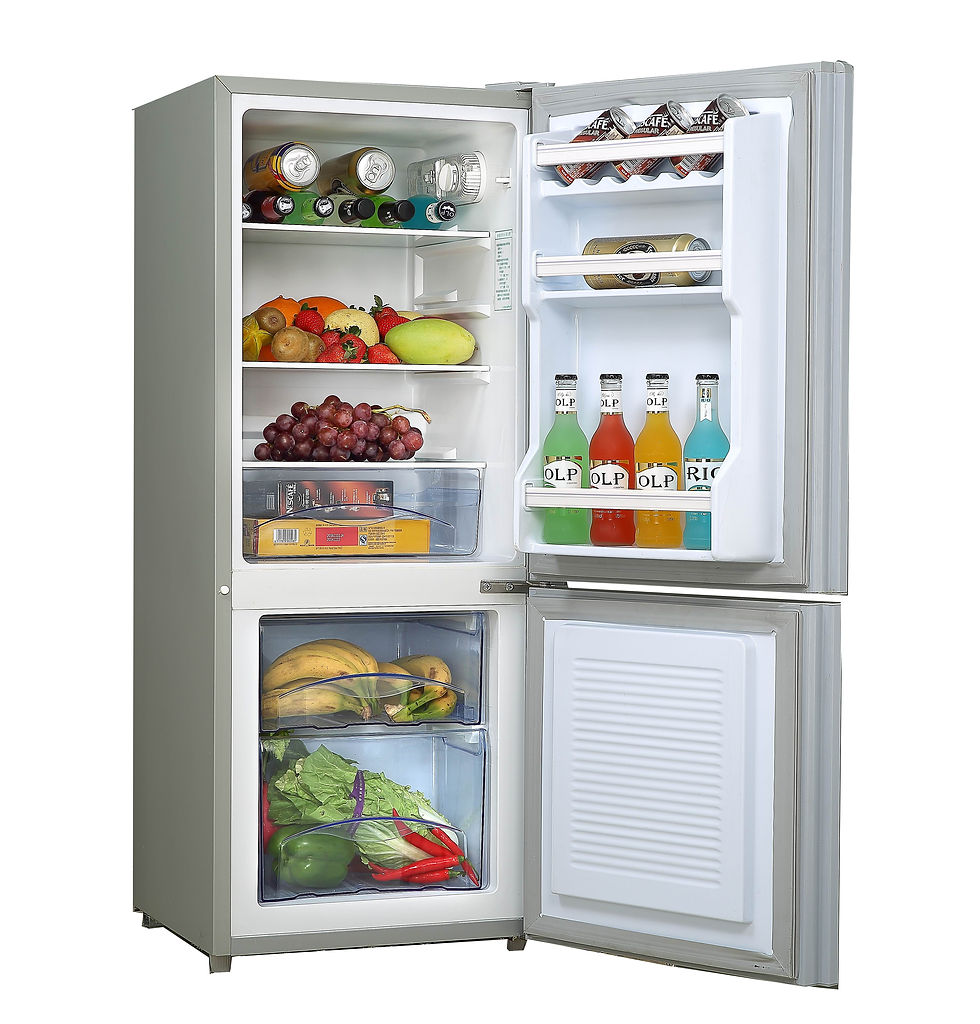 Thumbnail: 131 Liter DC12-24V Solar Combi double Door refrigerator Fridge freezer
