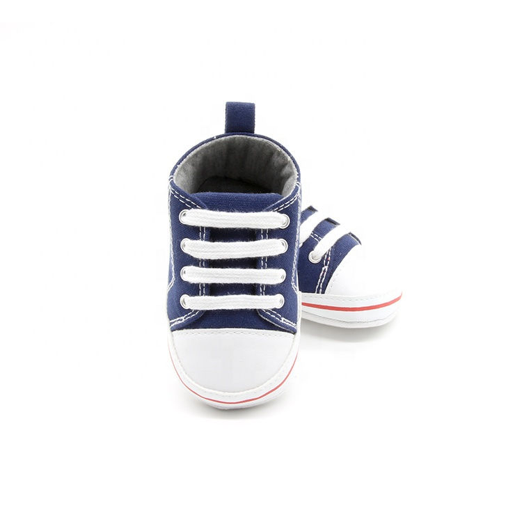 Thumbnail: Baby Denim Sneakers Soft Sole High-Top Ankle Babe Walking Crib Shoes