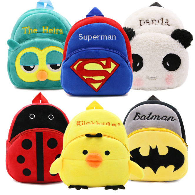 Thumbnail: Cute Plush Baby Backpack School Bag For Kids
