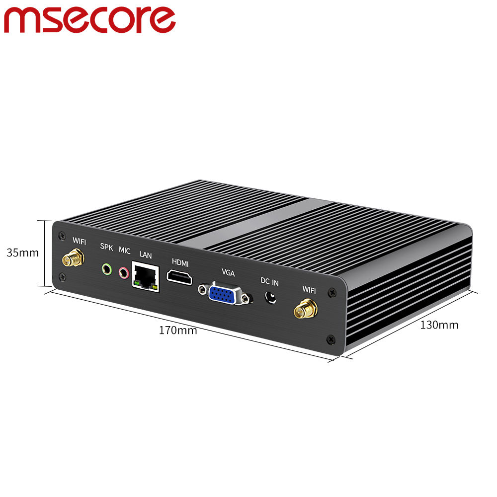 Quad core J1900 Mini PC sin ventilador Computadora de escritorio system unit