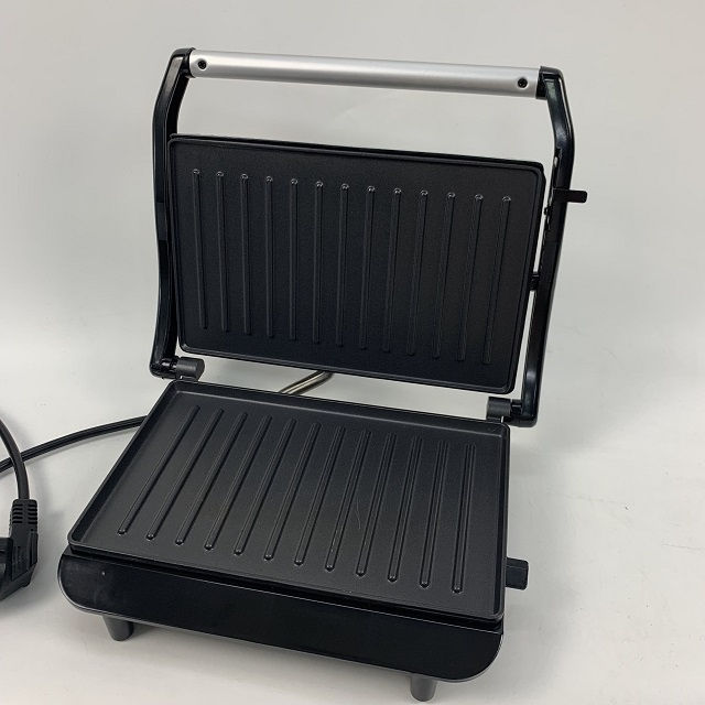 Thumbnail: 850W electric press panini grill pan maker with silver color cover
