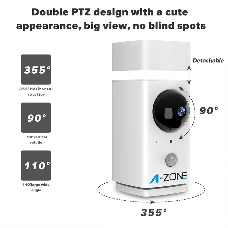 Thumbnail: Baby Monitor Manufacturer White 355 Degree Wireless Pan Tilt Baby Camera